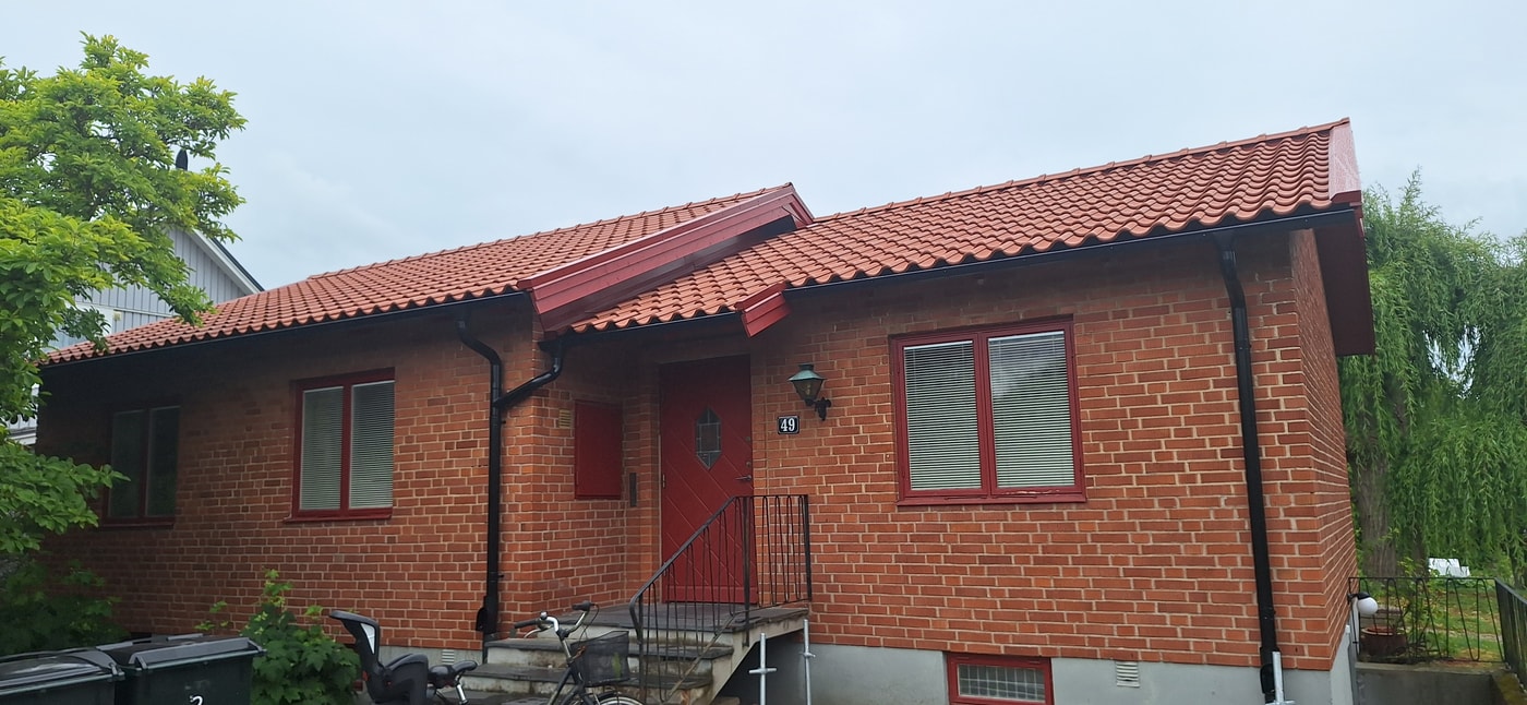 Tegeltak efter takrenovering i Lund