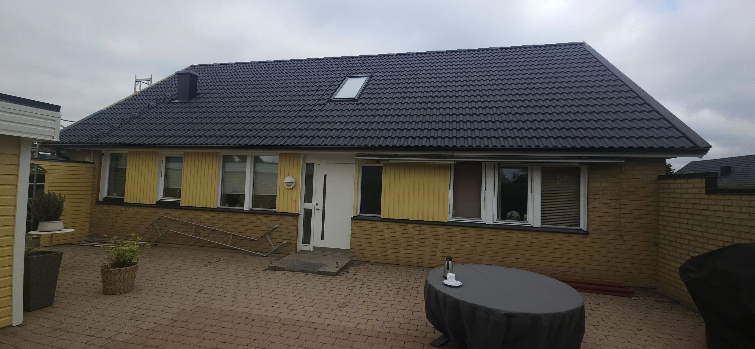 Färdigt betongtak helhetsbild Kävlinge